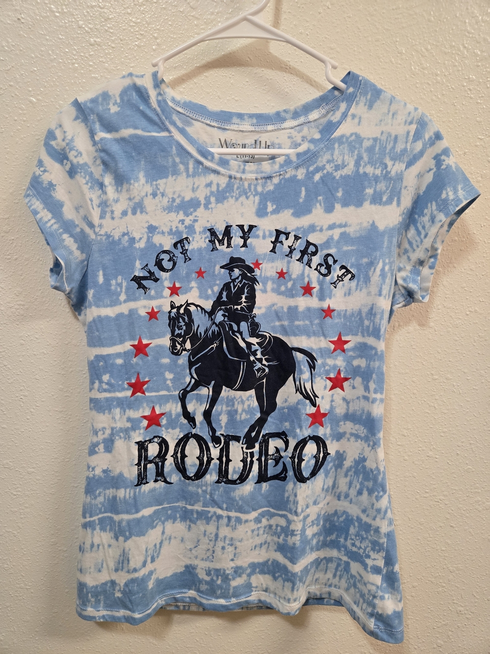 Wound Up Blue & White Tie-Dye 'Not My First Rodeo' Graphic Tee